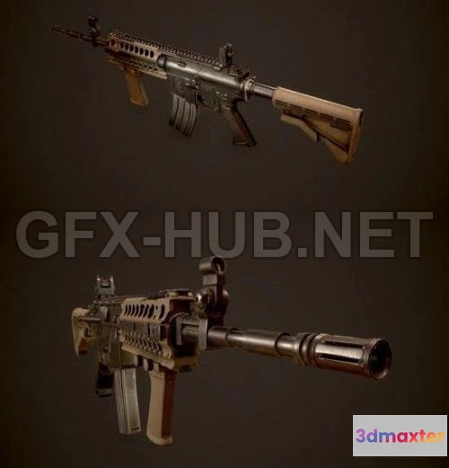 1186492 - PBR Game 3D Model - M4 Assault Rifle