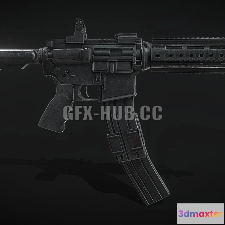 1186500 - PBR Game 3D Model - M4 Custom Low-poly