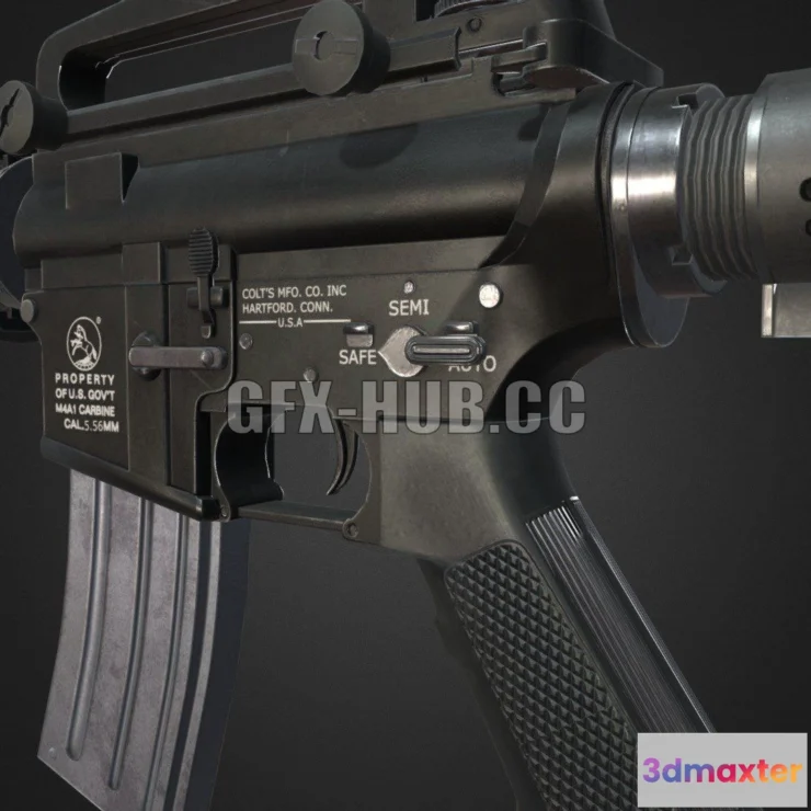 1186516 - PBR Game 3D Model - M4A1 AAA