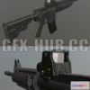 1186518 - PBR Game 3D Model - M4a1 with Eotech Scope