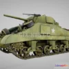 1186522 - PBR Game 3D Model - M4A2 Sherman Tank with equipment