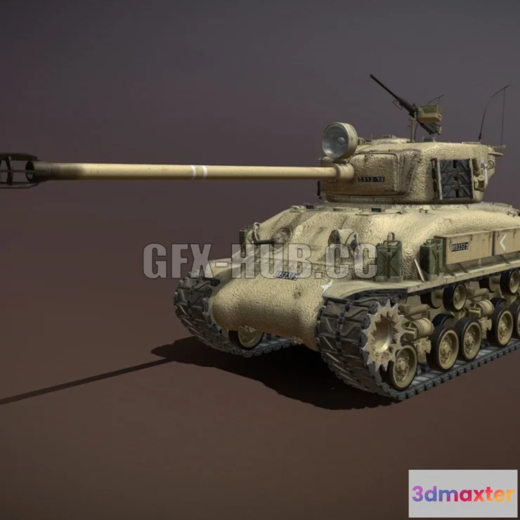 1186524 - PBR Game 3D Model - M51 Israel Super Sherman