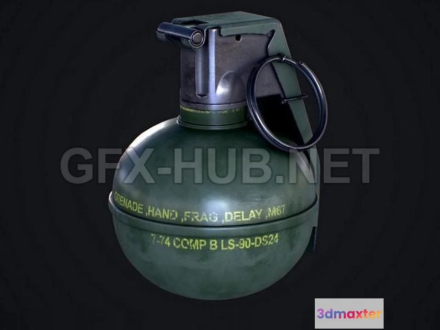 1186526 - PBR Game 3D Model - M67 Grenade
