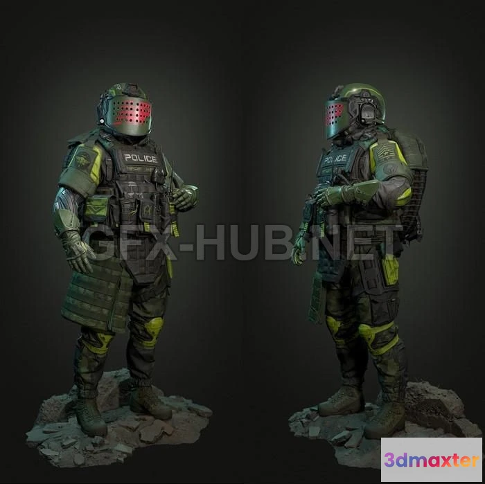 1186542 - PBR Game 3D Model - Machine gunner