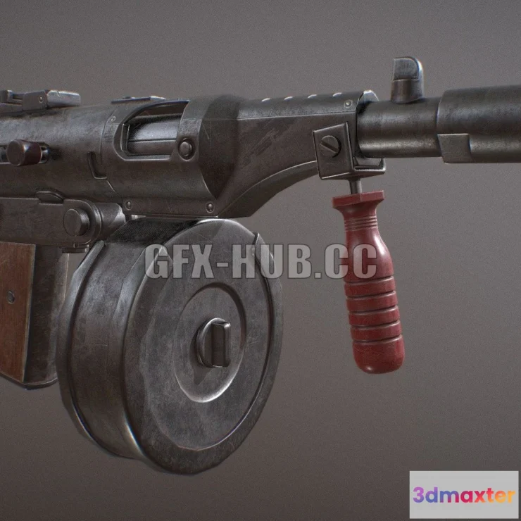1186546 - PBR Game 3D Model - Machine Pistol Lead hose