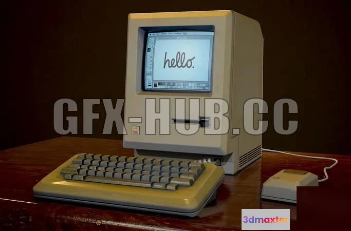 1186552 - PBR Game 3D Model - Macintosk 128k - Game Ready Asset