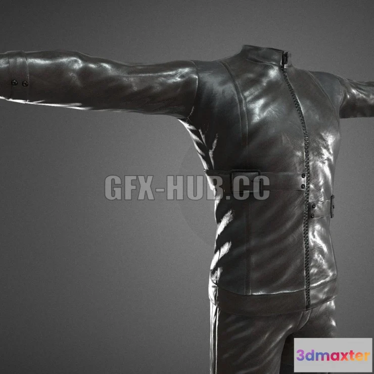 1186586 - PBR Game 3D Model - Male Biker Outfit