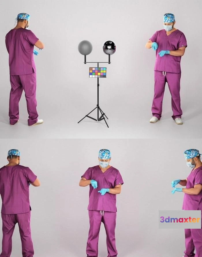 1186602 - PBR Game 3D Model - Male surgical doctor working 222