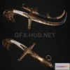 1186612 - PBR Game 3D Model - Mameluke Shamshir PBR