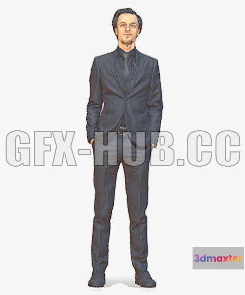 1186618 - PBR Game 3D Model - Man in a business suit 0297