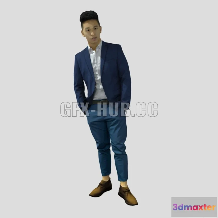 1186640 - PBR Game 3D Model - Man Jake Business Standing 001