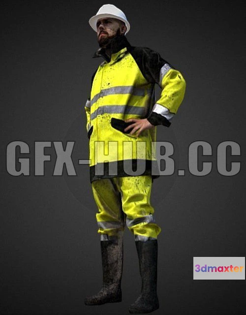 1186668 - PBR Game 3D Model - Man Worker Safety 017