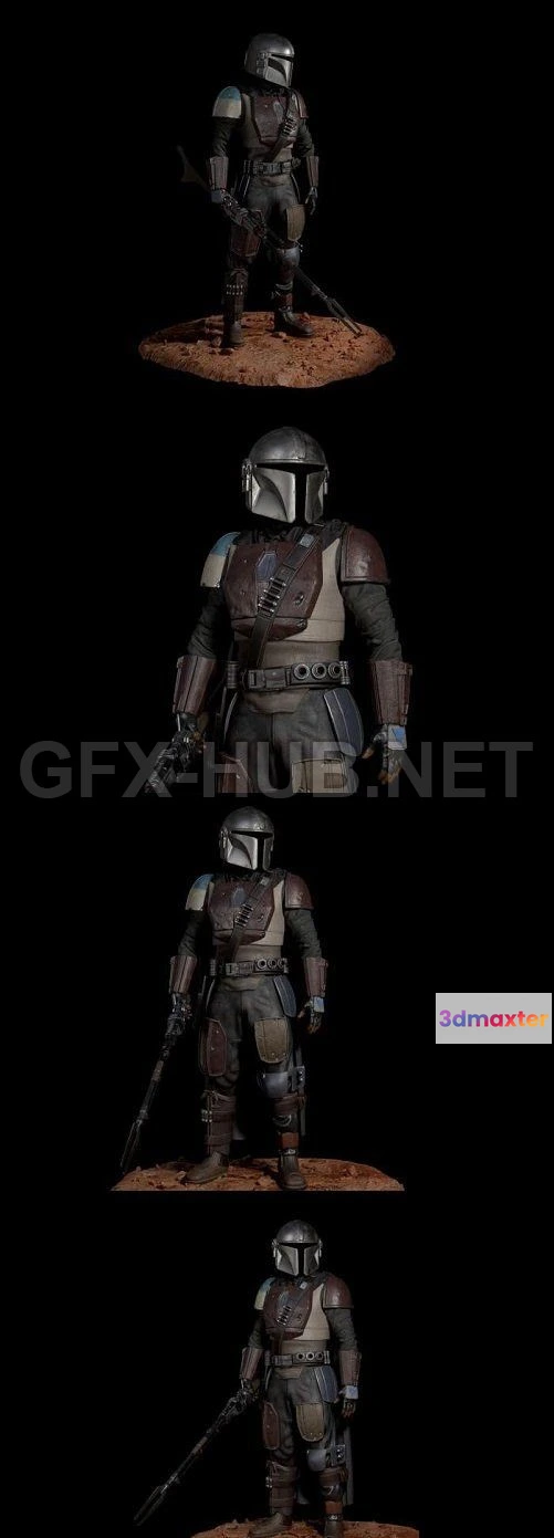 1186674 - PBR Game 3D Model - Mandalorian PBR