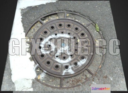 1186680 - PBR Game 3D Model - Manhole cover 05