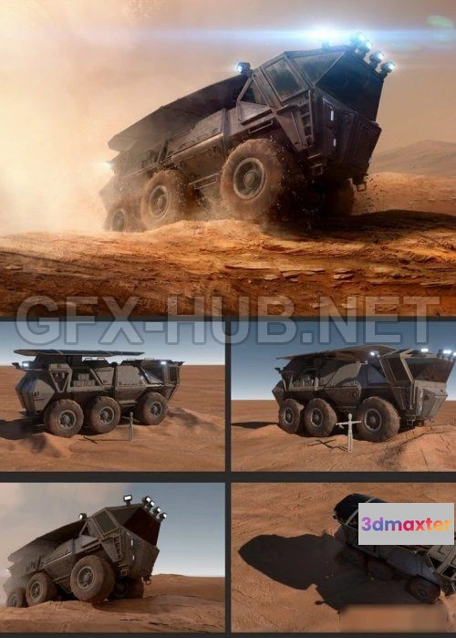 1186704 - PBR Game 3D Model - Mars vechicle concept PBR