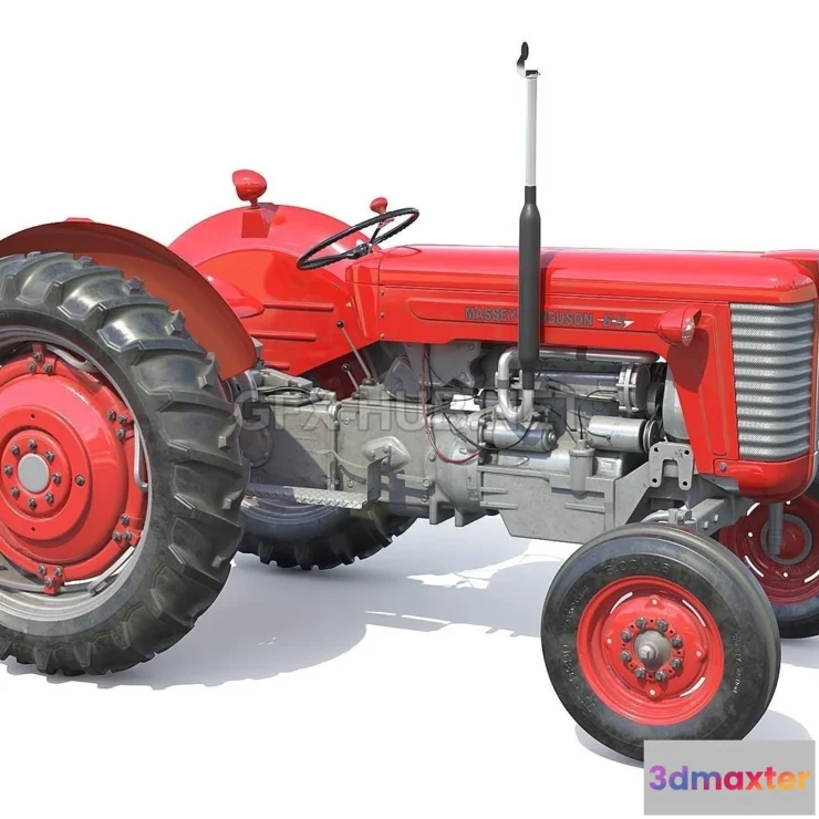 1186726 - PBR Game 3D Model - Massey Ferguson 65 VR AR low-poly