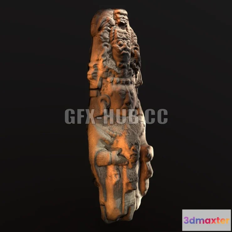 1186752 - PBR Game 3D Model - Mayan statue (photogrammetry)