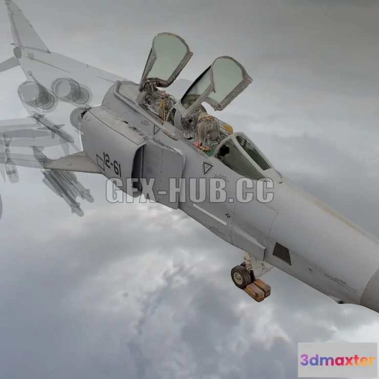 1186758 - PBR Game 3D Model - McDonnell Douglas F-4 Phantom II