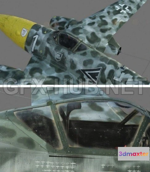 1186764 - PBR Game 3D Model - Me 262 A-2b German Fighter