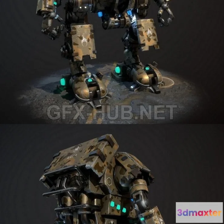 1186778 - PBR Game 3D Model - Mech Warrior