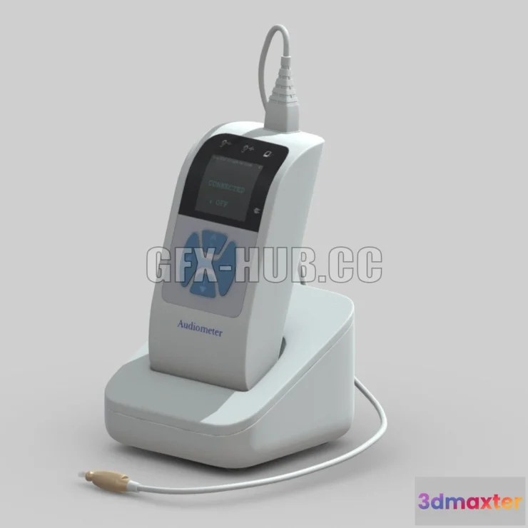 1186800 - PBR Game 3D Model - Medical Audiometer Hearing Screener