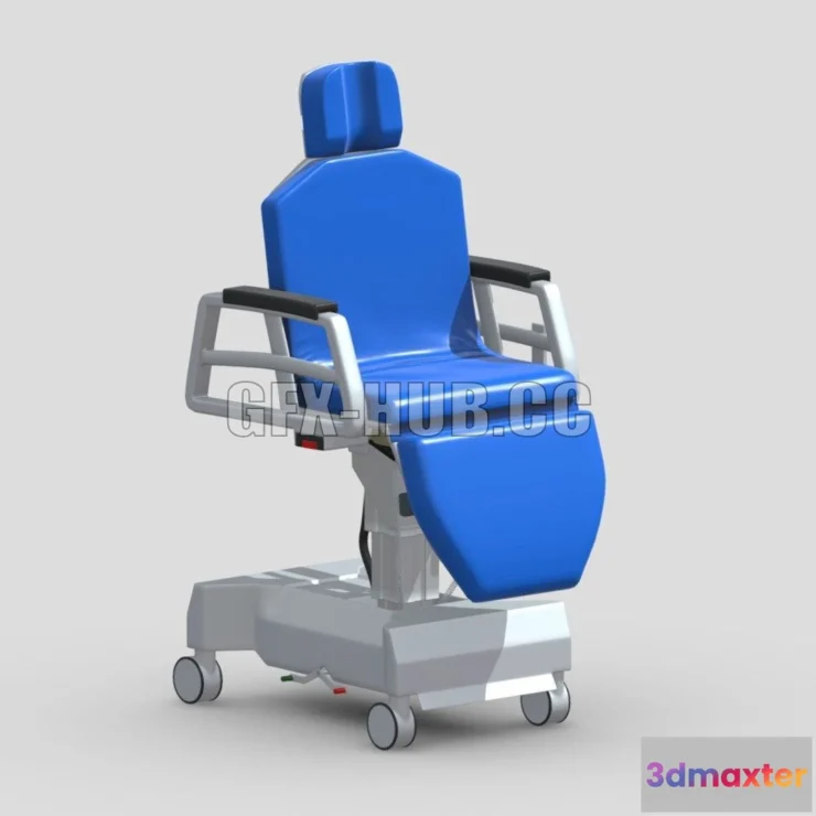 1186808 - PBR Game 3D Model - Medical Surgical Stretcher Chair