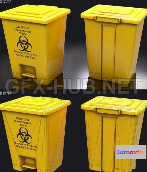 1186810 - PBR Game 3D Model - Medical Trash - Plastic Box