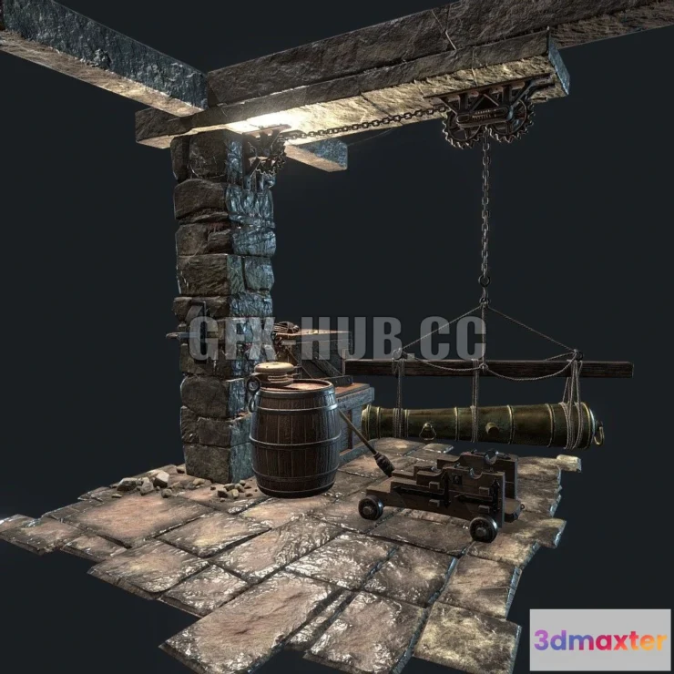 1186824 - PBR Game 3D Model - Medieval dungeon set