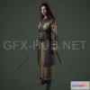 1186828 - PBR Game 3D Model - Medieval Female Warrior