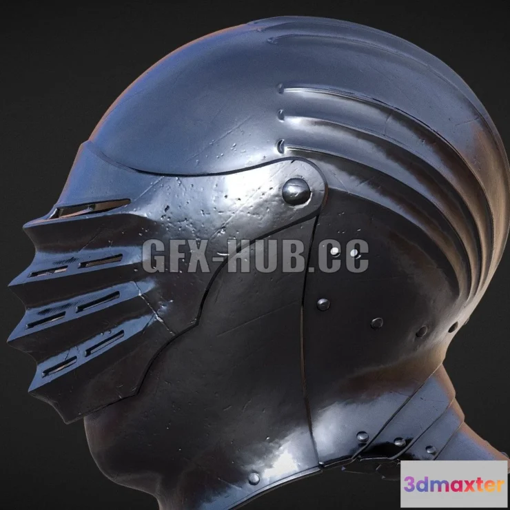 1186830 - PBR Game 3D Model - Medieval Helmet VI