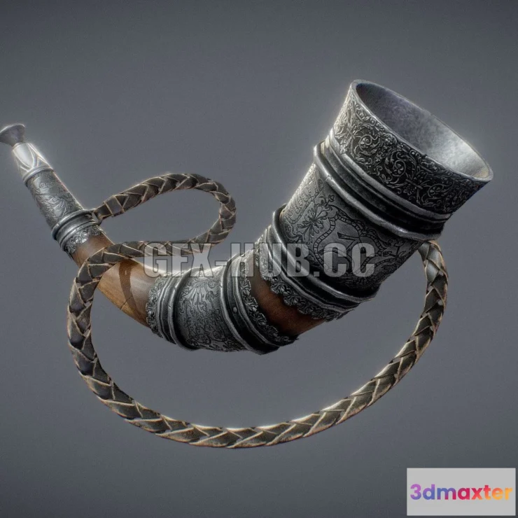 1186848 - PBR Game 3D Model - Medieval Warhorn