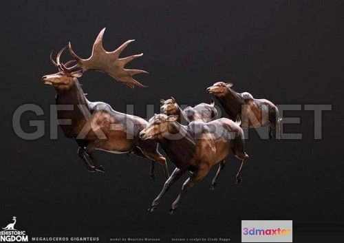 1186854 - PBR Game 3D Model - Megaloceros giganteus