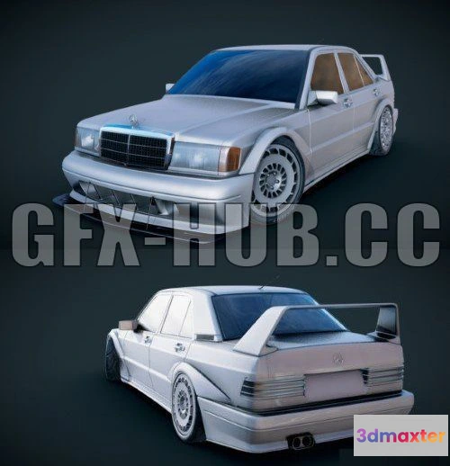 1186890 - PBR Game 3D Model - Mercedes-Benz 190E