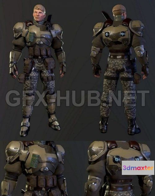 1186898 - PBR Game 3D Model - Mercenary PBR