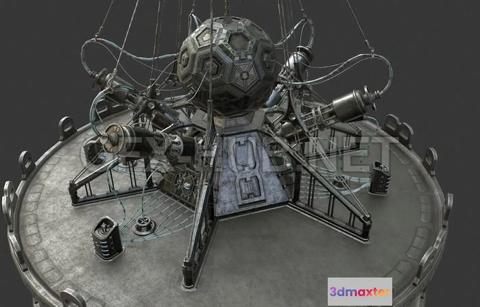 1186918 - PBR Game 3D Model - Metal alien capsule