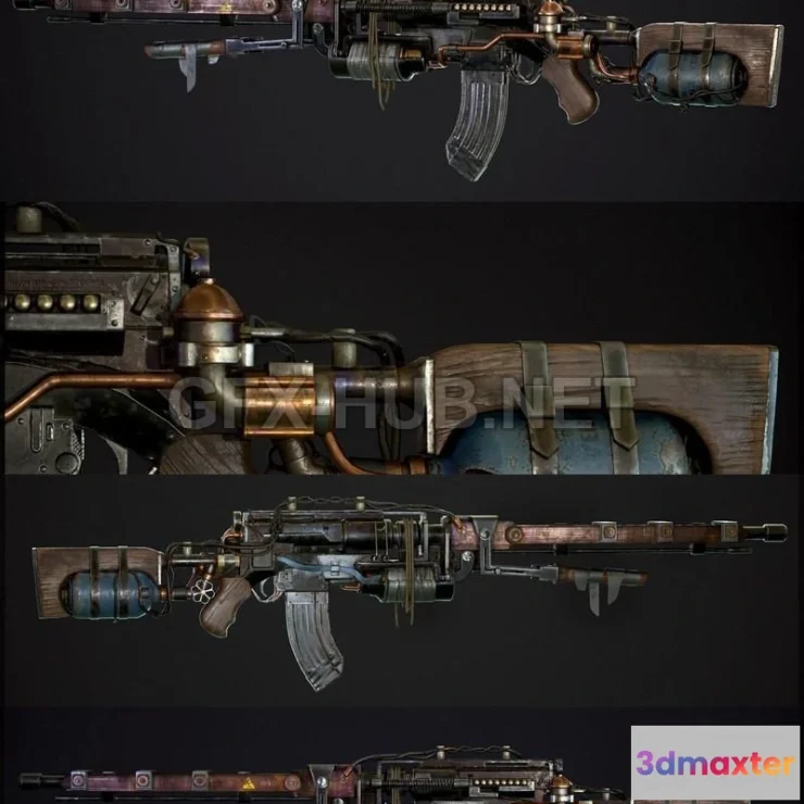 1186938 - PBR Game 3D Model - Metro Exodus Junk Rifle