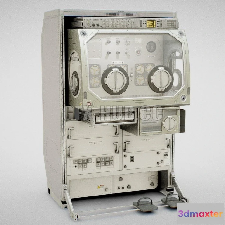 1186968 - PBR Game 3D Model - Microgravity Science Glovebox