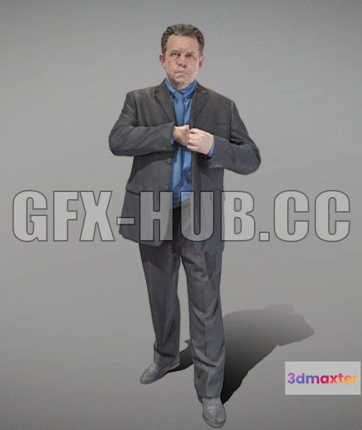 1186976 - PBR Game 3D Model - Middle-aged man in suit 67
