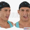 1186990 - PBR Game 3D Model - Mike Human Head Funny Pose RAW Scan