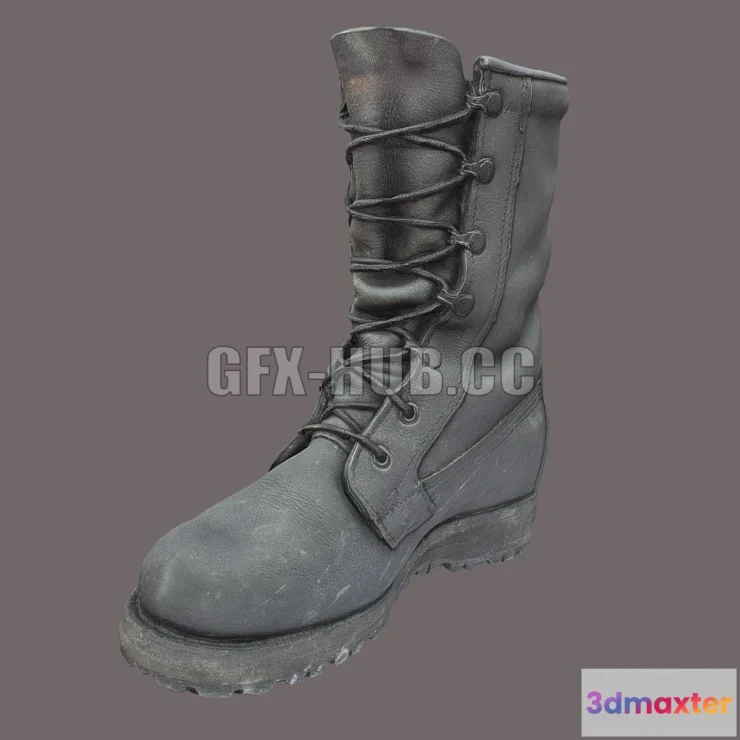 1187014 - PBR Game 3D Model - Military boot low poly