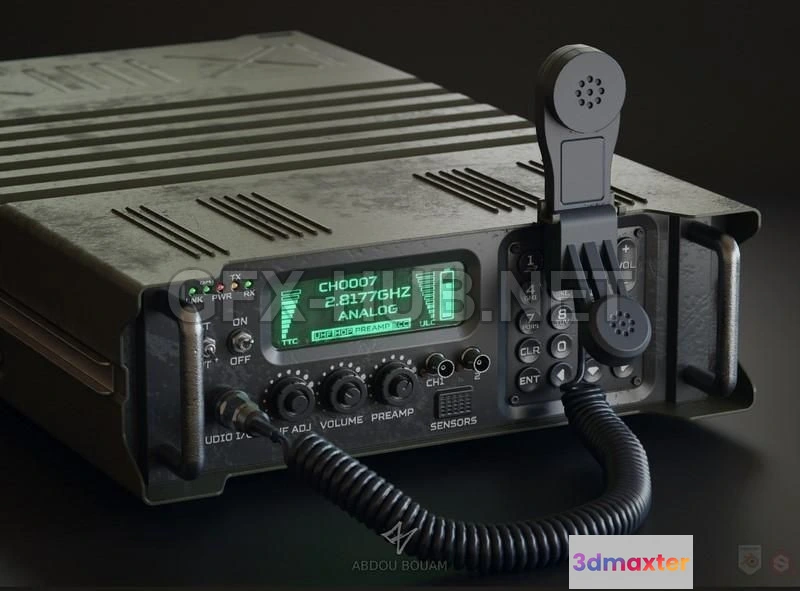 1187044 - PBR Game 3D Model - Military radio