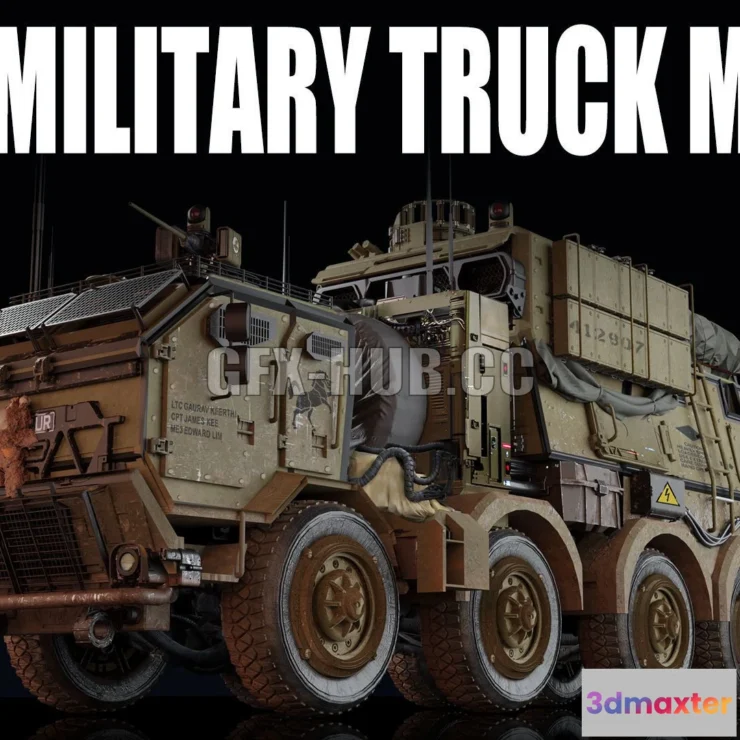 1187060 - PBR Game 3D Model - Military Truck Concept