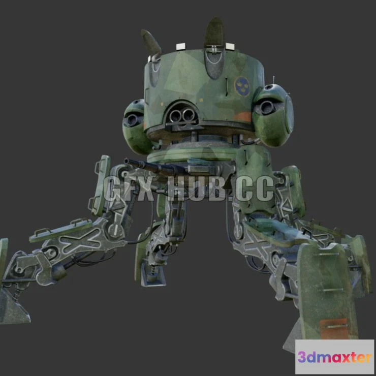 1187066 - PBR Game 3D Model - Military Walker