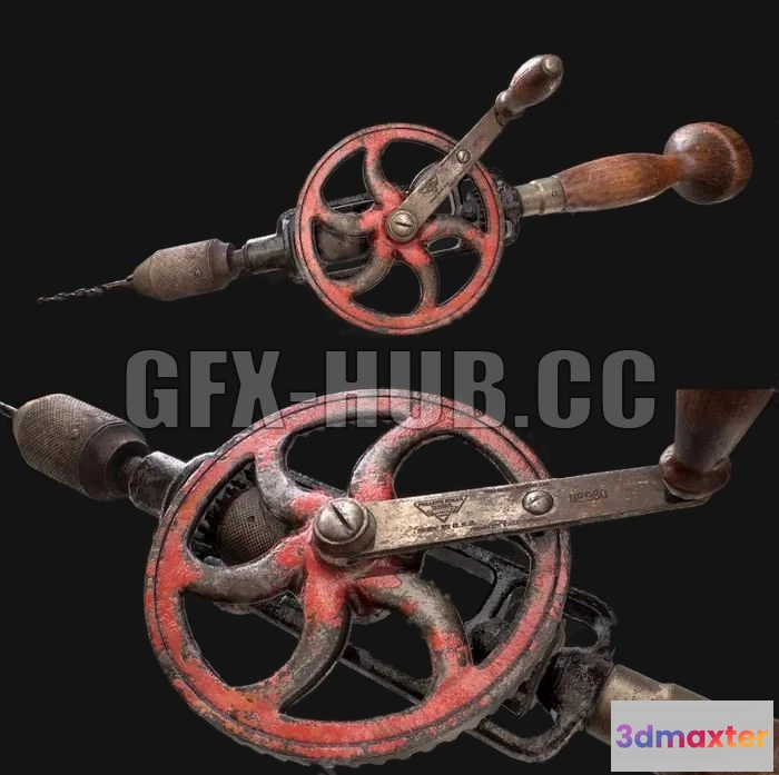 1187068 - PBR Game 3D Model - Millers Falls Hand Drill PBR