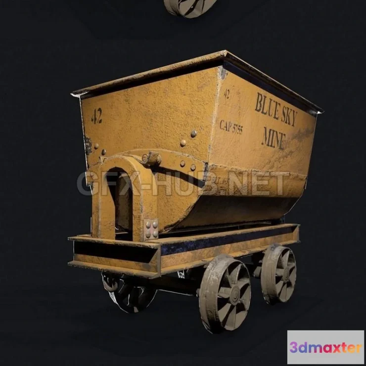 1187076 - PBR Game 3D Model - Mine Cart