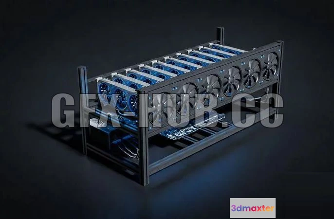 1187096 - PBR Game 3D Model - Mining Rig