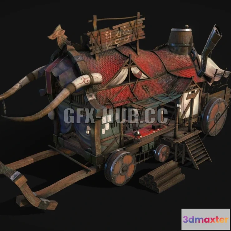 1187116 - PBR Game 3D Model - Mobile fantasy shop