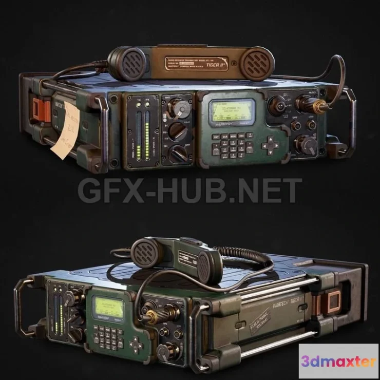1187126 - PBR Game 3D Model - Modern Military Radio