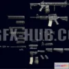 1187136 - PBR Game 3D Model - Modular AR15