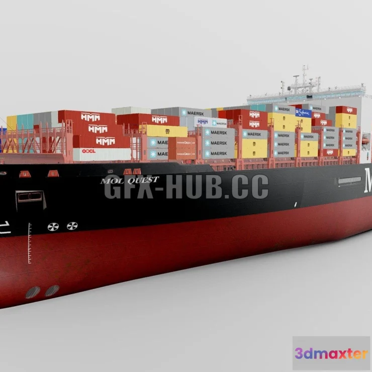 1187160 - PBR Game 3D Model - MOL Container Ship Quest